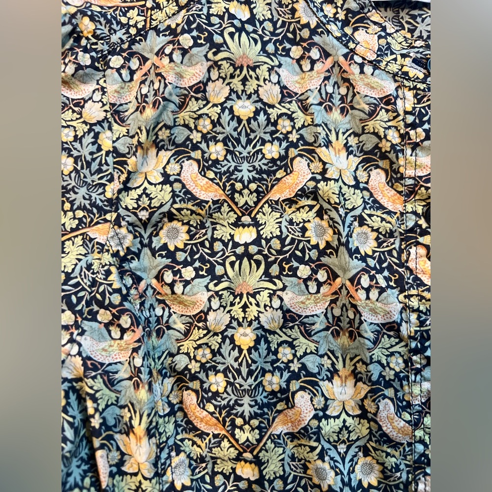 WHYRED Stockholm Liberty-Style Bird Print Blouse Scandinavian Art Nouveau Floral - Picture 8 of 16